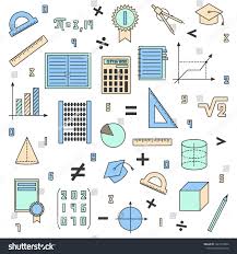 Mathematical Background Color Set Of Math Elements Symbols Of Learning Geometry Education Colored On A White Back Color Set Colorful Backgrounds Sets Math
