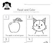 1st grade math coloring worksheets 1. Read And Color Worksheets All Kids Network