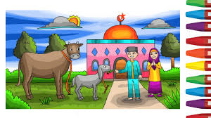 Contoh gambar tema ramah lingkungan; Cara Menggambar Tema Hari Raya Idul Adha Dengan Gradasi Warna Youtube