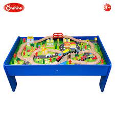 Happy trails await you hey kids! Onshine 90pcs Children Wooden Table Train Set Construction Train Track Toys Compatible With Small Train Toys 3y Diecasts Toy Vehicles Aliexpress