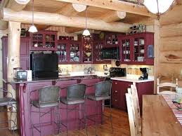 Burgandykitchencabinets Jpg Am Liking This Color Log Home Kitchens Home Kitchens Painting Kitchen Cabinets