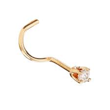 Diamond nose stud / nose pin 18k white gold 0.05 cts princess cut 2.2mm. 10k Gold Diamond Accent 2 Mm Nose Stud