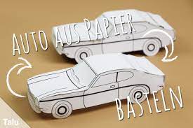 Einfach speichern, ausdrucken, ausschneiden und zusammenkleben. Auto Aus Papier Basteln Vorlage Und Anleitung Zum Falten Talu De