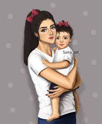3 783 likes 303 comments sara ahmed sarra art on instagram هي الرسمه اصلا المفروض تكون للي طلبو ولد صغير بس علشان sarra art mother daughter art mom art