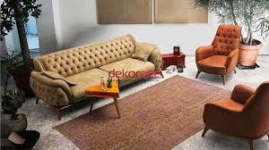 Kahverengi Deri Koltuk Takimi Ev Dekoru Koltuklar Dekor