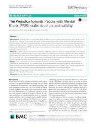 Pdf The Prejudice Towards People With Mental Illness Ppmi Scale Structure And Validity