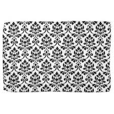 Black And White Kitchen Towels Feuille Damask Pattern Black On White Towel Zazzle Com With Images Damask Pattern Fabric Decor Damask