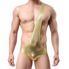 Lets wrestle in our jockstraps. Gold Sexy Mens Body Suit Underwear Silver Teddies Male Jockstrap Wrestling Singlet Bodysuits Imitation Leather Sexy Lingerie Teddies Bodysuits Aliexpress