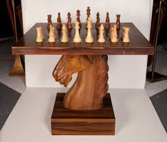 American Fantasy Knight Chess Table Chess Table Wooden Chess Knight Chess