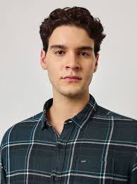 Lee Teal Slim Fit Check Shirt