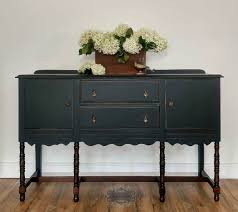 Sold Example Painted Buffet Sideboard Black Entry Etsy Painted Buffet Dining Furniture Makeover Antique Buffet