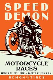 Speed Demon In 2020 Vintage Motorcycle Posters Vintage Poster Design Motorcycle Art