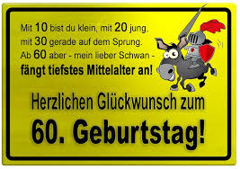 Gelbes Schild Mit Esel Und Ritter Zum 60 Geburtstag