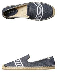 Soludos Smoking Slipper Mens Espadrille Shoe Navy White