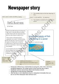Will list the elements of a. Writing A Newspaper Article Example And Scaffold Esl Worksheet By Lehrerin1