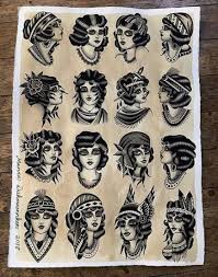 American Traditional Tattoo Flash Black And White Pin On Ink