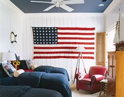 15 Impressive Rooms That Boast Patriotic Decor Patriotic Room Patriotic Bedroom Blue Ceilings