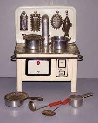 2 vintage germany us zone plush bears. Toy Stove Set Antique Toys Vintage Toys Tin Toys
