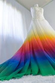 Rainbow Long Prom Dresses With Lace Cr 8822 In 2020 Painted Wedding Dress Rainbow Wedding Dress Colored Wedding Gowns