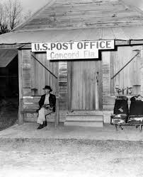 James Benjamin Walsh Sitting On A Bench Outside Of The Post Office Building In Concord Florida 1953 Florida Memory Florida Post Office