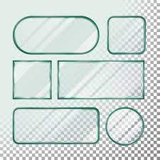 Prozrachnoe Steklo Knopki Nabora Vektorov Kvadratnoj Krugloj Pryamougolnoj Formy Realistichnye Plastiny Izolirovannyh Na Prozrachnom Fone Illyustracii Stakan Tek Plastic Texture Glass Buttons Glass Texture