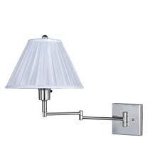 Park Madison Lighting 16 In Satin Nickel Wall Swing Arm Portable Lamp With Handcrafted Pleated White Shade Discontinued Pmw 1520 16 The Home Depot Portable Lamps Lamp Wall Fixtures