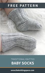 Then knit ribbing (knit 2 purl 2) until sock is 7 (1/3 months), 8 (6/9 months) or 9 (12/18 months) cm long. Traditional Knitted Baby Socks Free Knitting Pattern Baby Socks Pattern Baby Socks Knitting Pattern Baby Socks Free Knitting Pattern