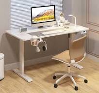 Mesa ajustável de 160 cm, mesa de pé elétrica, com altura ajustável, mesa  de escritório em casa, incluindo placa de mesa branca