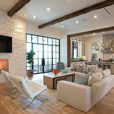 Open Plan Kitchen Lounge Fireplace Design Ideas Pictures Remodel And Deco Transitional Living Room Design Transitional Living Rooms Living Room Design Modern