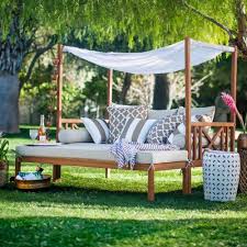 Belham Living Brighton Outdoor Daybed And Ottoman Natural Outdoor Daybeds At Hayneedle Outdoor Daybed Diy Garden Furniture Pallet Furniture Outdoor
