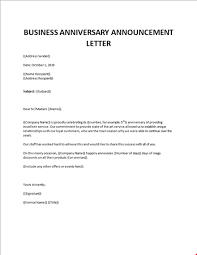 There are a lot of sources online for templates and samples of job promotion letters, ready for download and editing. Business Anniversary Announcement Letter