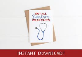 Birthday Gifts For Nurses Printable Nurse Thank You Card Not All Superheroes Wear Etsy In 2020 Birthday Cards For Friends Nurses Week Gifts Nurse Appreciation Week