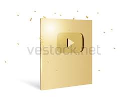 Best answer:gold creator award awarded to channels that reach or surpass 1,000,000 subscribers. Youtube Gold Play Button Vector Illustration Gold Creator Award Gold Play Button Vestock