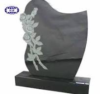 Black Granite Flower Vase Headstone