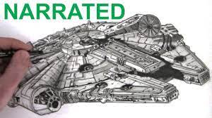 A starship is a weapon, but it's the crew that makes it deadly.. How To Draw The Star Wars Millennium Falcon Narrated Youtube