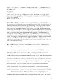 Can employer keep foreign worker passport in malaysia. Pdf Sweat Or No Sweat Foreign Workers In The Garment Industry In Malaysia