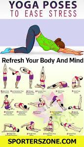 Yoga Poses To Ease Stress In 2020 Yoga Works Easy Yoga Workouts Relaxing Yoga