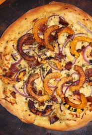 Smoky Garlic Delicata Squash And Bacon Pizza Delicata Squash Winter Squash Recipes Bacon Pizza