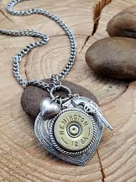 Heart Necklace Bullet Jewelry Shot Thru The Heart 12 Etsy