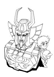 Black And White Cartoon Robot Head 