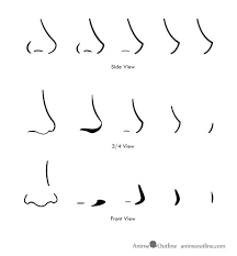 Different Anime Noses Anime Drawings Tutorials Nose Drawing Manga Nose
