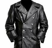 MEN'S GERMAN CLASSIC WW2 MILITARY OFFICER BLACK LEATHER LONG TRENCH  OVERCOAT | eBay