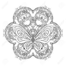 Engage yourself in hours of peaceful color therapy with gorgeous butterfly color by number pages including mandala coloring designs. Coloring Book For Adult And Older Children Coloring Page With Mandala Made Of Decorative Vintage Flowers And Decorative Butterflies Outline Hand Drawn Vector Illustration Royalty Free Cliparts Vectors And Stock Illustration Image