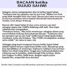 Ketika i'tidal dan membaca bacaan setelah ruku, harus meluruskan punggung sampai ketika shalat, beliau melirik kepada seseorang yang tidak meluruskan tulang sulbinya ketika rukuk dan sujud. Bacaan Ketika Sujud Sahwi Doa Islam Quotes Pray