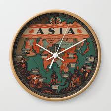 The Asia Chart Of Knowledge Wall Clock