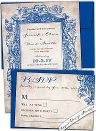 Cobalt Royal Blue Navy Elegant Vintage Victorian Personalized Custom Distre Cobalt Blue Wedding Invitation Blue Wedding Invitations Vintage Wedding Invitations