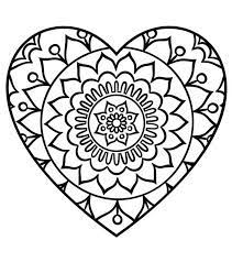 Coloring in hearts and flowers mandala sticker | zazzle.com. Simple Heart Mandala Coloring Page Free Printable Coloring Pages For Kids