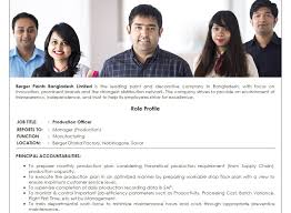 Berger Paints Bangladesh Limited Post Production Officer Jobs Opportunity Vacancy Job Circular Job Opportunities Job