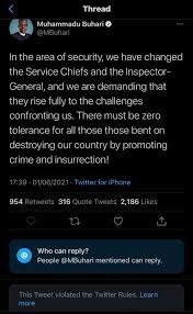 Twitter, on wednesday deleted a tweet by buhari on tuesday in which he made reference to the nigerian civil war of 1967. Sawly4rto1a9tm