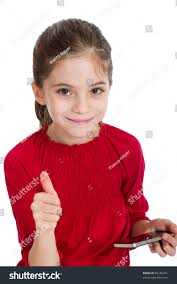 Little Girl Smartphone Stock Photo 68136361